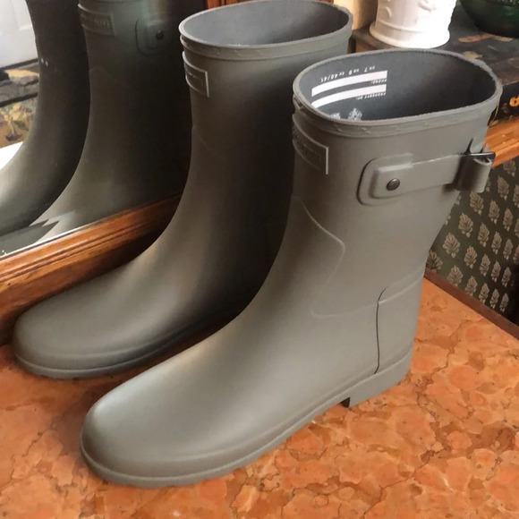 New Hunter Refined Slim Fit Short Rain Boots Gray Wellies, Wellingtons 9 - Picture 5 of 10